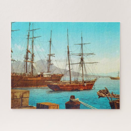 Hafen von Neapel Italien 1800 Puzzle (Horizontal)