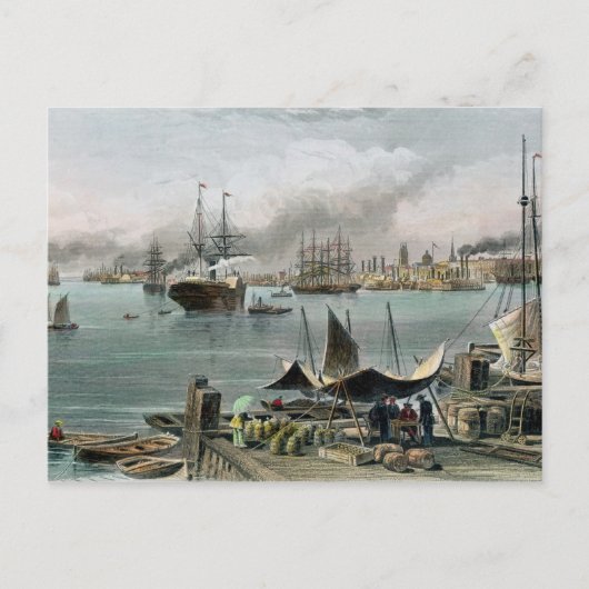 Hafen von New Orleans, graviert von D.G. Thompson Postkarte (Vorderseite)