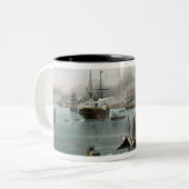 Hafen von New Orleans, graviert von D.G. Thompson Zweifarbige Tasse (Vorderseite Links)