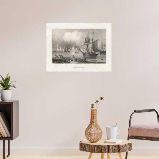 Hafen von New Orleans mit großen Schiffen im Hafen Poster (Wohnzimmer 3)