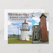 Hafen von Newburyport: Entfernungsleuchten, Massen Postkarte (Vorne/Hinten)