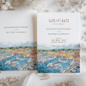 Hafen von Newport Save the Date Wasserfarbenmeer Einladung