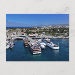 Hafen von Paphos Drohnenansicht mit Leuchtturm  Postkarte