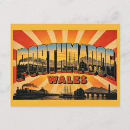 Hafen von Porthmadog und Ffestiniog Railway Wales Postkarte