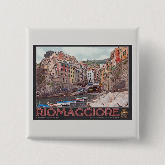Hafen von Riomaggiore (schwarz) Button (Vorderseite)