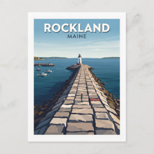 Hafen von Rockland und Leuchtturm Rockland Breakwa Postkarte