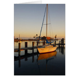 Hafen von Rockport, Texas bei Sonnenuntergang