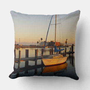 Hafen von Rockport, Texas bei Sonnenuntergang Kissen