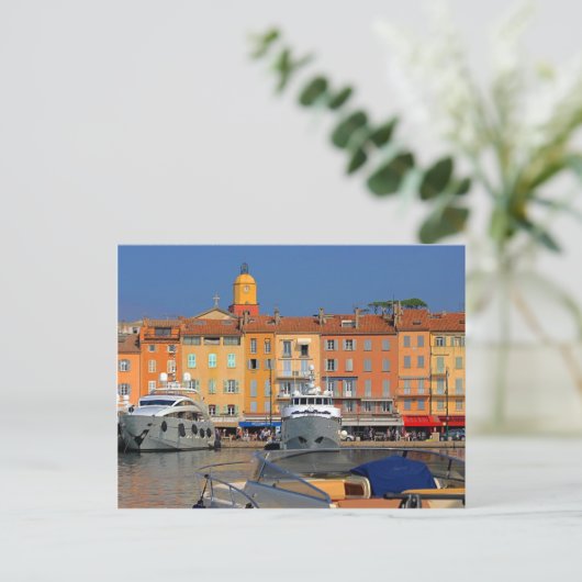 Hafen von Saint-Tropez in Frankreich Postkarte (Stehend Vorderseite)