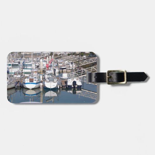 Hafen von Saint-Vaast-la-Hougue in Frankreich Gepäckanhänger (Vorderseite horizontal)