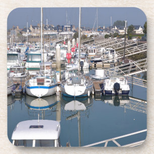 Hafen von Saint-Vaast-la-Hougue in Frankreich Untersetzer