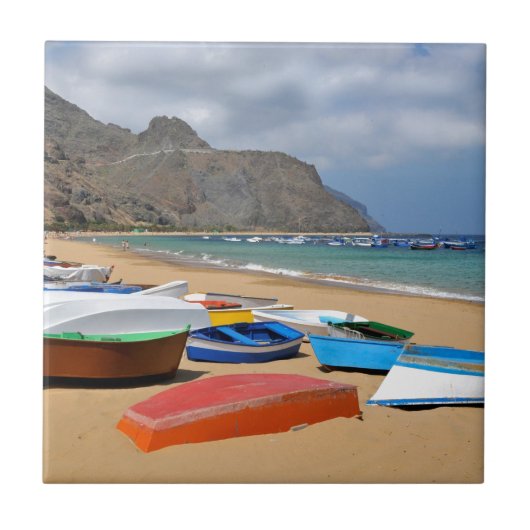 Hafen von San Andres auf Teneriffa Fliese (Vorderseite)