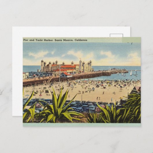 Hafen von Santa Monica, Kalifornien Postkarte (Vorne/Hinten)