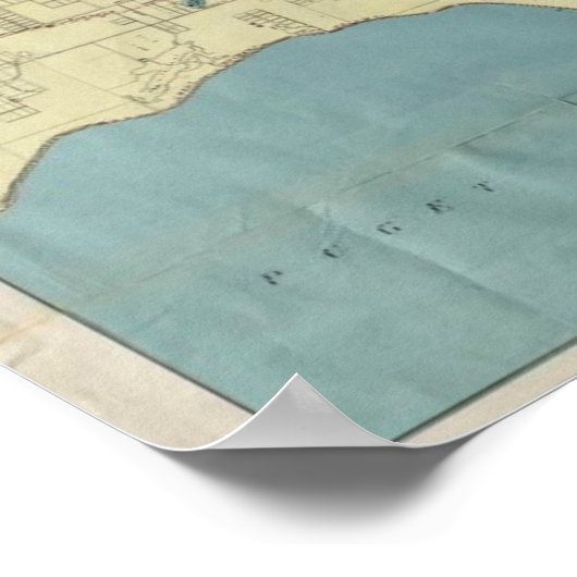 Hafen von Seattle Vintage Karte c. 1918 Poster (Ecke)