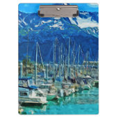 Hafen von Seward Alaska Abstrakter Impressionismus Klemmbrett (Vorderseite)