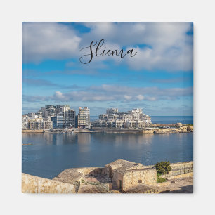 Hafen von Sliema und Wolkenkratzer in Malta Magnet