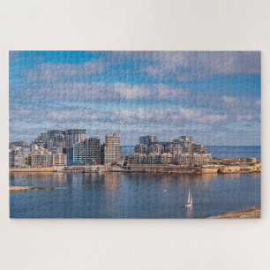 Hafen von Sliema und Wolkenkratzer in Malta Puzzle