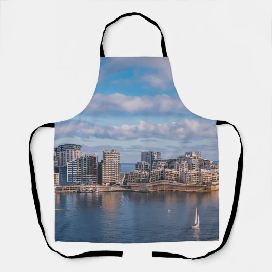 Hafen von Sliema und Wolkenkratzer in Malta Schürze (Vorderseite)