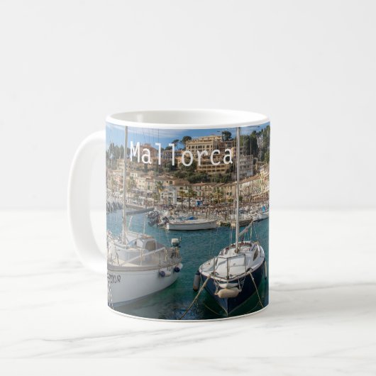 hafen von Sóller in Mallorca zerteilt Kaffeetasse (Vorderseite Links)