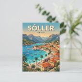 Hafen von Sóller Spanien Postkarte (Stehend Vorderseite)