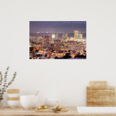 Hafen von Spanien Stadt der Lichter am Dusk Poster (Küche)