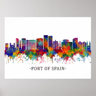 Hafen von Spanien Trinidad und Tobago Skyline Poster
