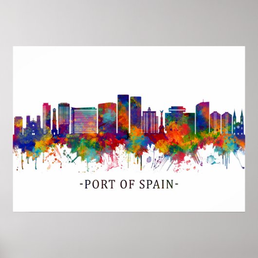 Hafen von Spanien Trinidad und Tobago Skyline Poster (Vorne)