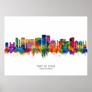 Hafen von Spanien Trinidad und Tobago Skyline Poster