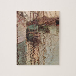 Hafen von Triest durch Egon Schiele, Vintage Kunst Puzzle
