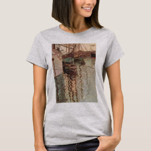 Hafen von Triest durch Egon Schiele, Vintage Kunst T-Shirt