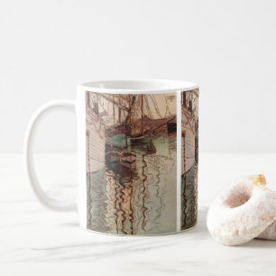 Hafen von Triest von Egon Schiele, Vintage Art Kaffeetasse