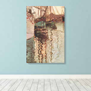 Hafen von Triest von Egon Schiele, Vintage Art Leinwanddruck