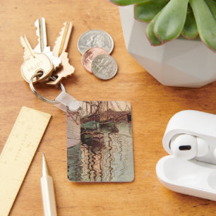 Hafen von Triest von Egon Schiele, Vintage Art Schlüsselanhänger