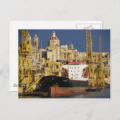 Hafen von Valletta. Postkarte (Vorne/Hinten)