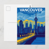 Hafen von Vancouver Retro-Skyline Postkarte (Vorne/Hinten)