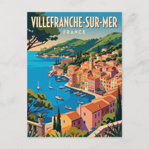 Hafen von Villefranche-sur-Mer Frankreich Postkarte