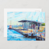 Hafen von Warnemünde Rostock. Kreuzfahrt Terminal. Postkarte (Vorne/Hinten)