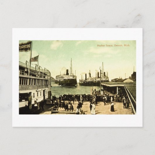 Hafenanlage, Detroit, Michigan Postkarte (Vorderseite)
