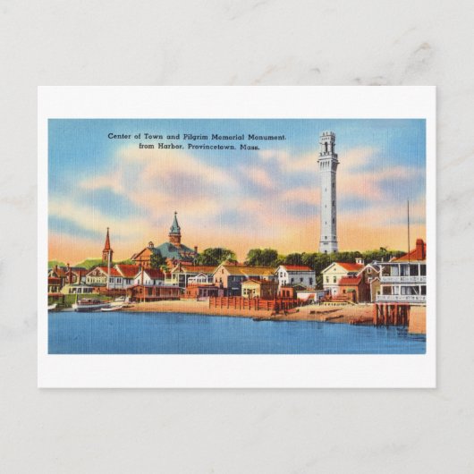 Hafenansicht in Provincetown, Massachusetts Vintag Postkarte (Vorderseite)