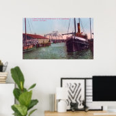 Hafenansicht von SP RR DrawbridgeOakland, CA Poster (Heimbüro)