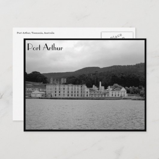 Hafenarthurgewässer grau postkarte (Vorne/Hinten)