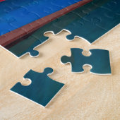 Hafenblaues Boot, Mittelmeerküste Puzzle (Seite)