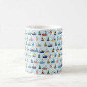 Hafenboote und Tonnen Muster Kaffeetasse (Mittel)