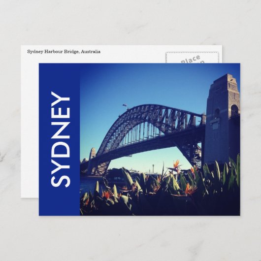 Hafenbrücke blau postkarte (Vorne/Hinten)