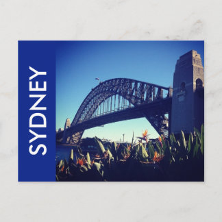 Hafenbrücke blau postkarte