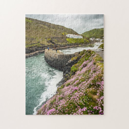 Hafeneinfahrt Boscastle Schutzmauer Puzzle (Vertikal)