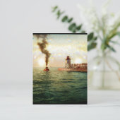 Hafeneingang, Charlevoix, Michigan um 1900 Postkarte (Stehend Vorderseite)