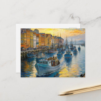 Hafenfischerei, Claude Monet, Sunset Postkarte