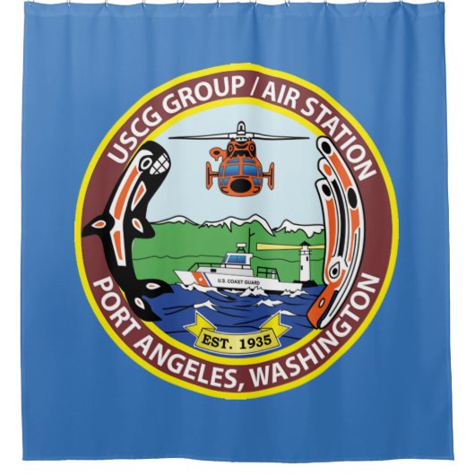 Hafengeländer der Küstenwache Duschvorhang (Vorderseite)