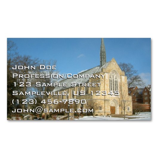 Hafenkapelle im Winter an der Grove City Uni Magnetische Visitenkarte (Vorderseite)